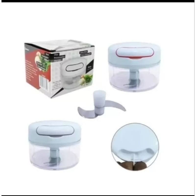Processador manual 170 ml 2 lâminas em axo inoxidável. Processador para alho cebola tomates ...