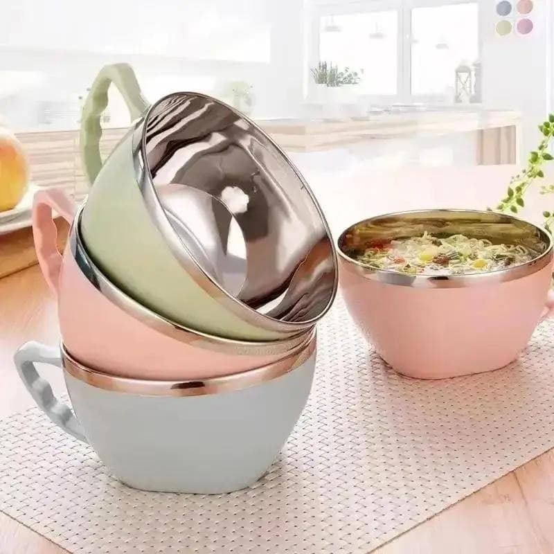 Tigela De Macarrão Instantâneo Com Tampa Alça Caixa Bento Isolada Manutenção Fresca 304 Selada Multiuso