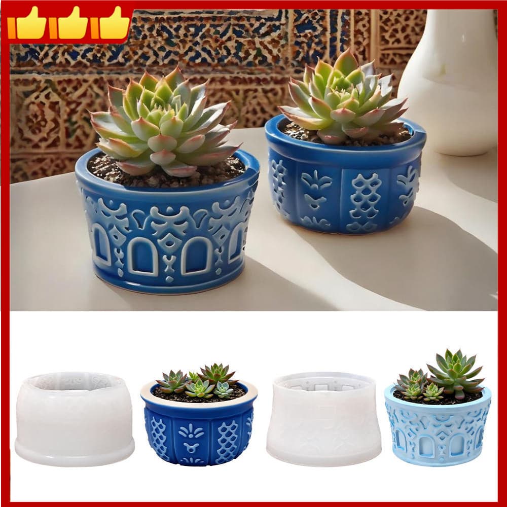 DIY Cimento Gesso Resina Vaso De Flores Molde Redondo Planta Suculenta De Silicone Para Decoração De Casa