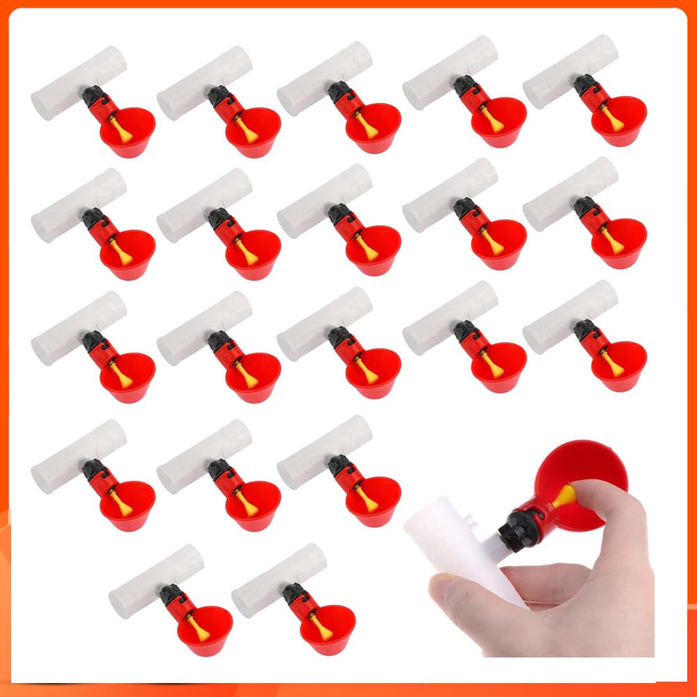 kit 20/40/60/80 bebedouro automático copinho copo para aves + conexão T