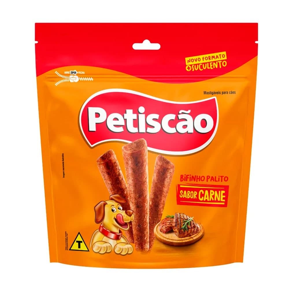 Bifinho Mastigável Petiscão Palito Para Cães Sabor Carne 500g