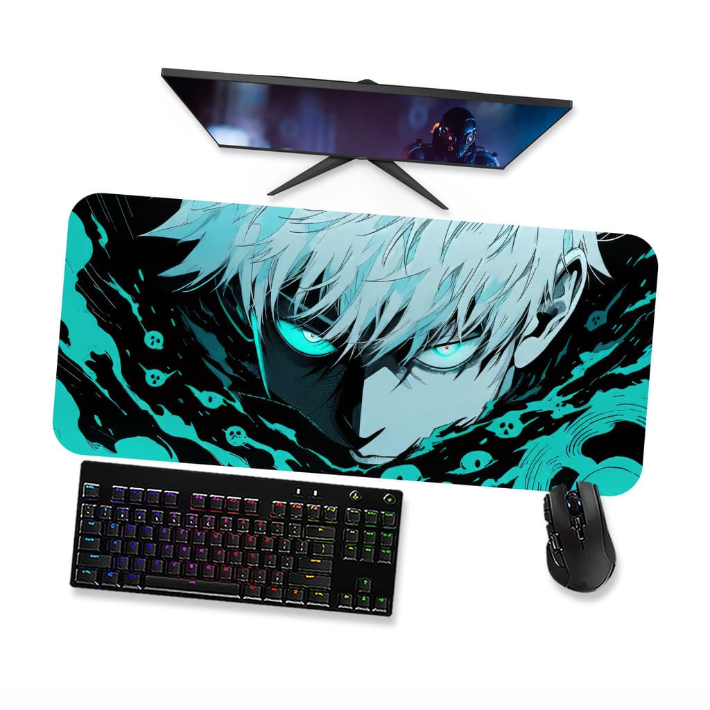 Mousepad Jujutsu Kaisen Anime Satoru Gojo 4 Speed Costurado Mousepad Grande 90x40 70x30 80x40 60x40 45x40