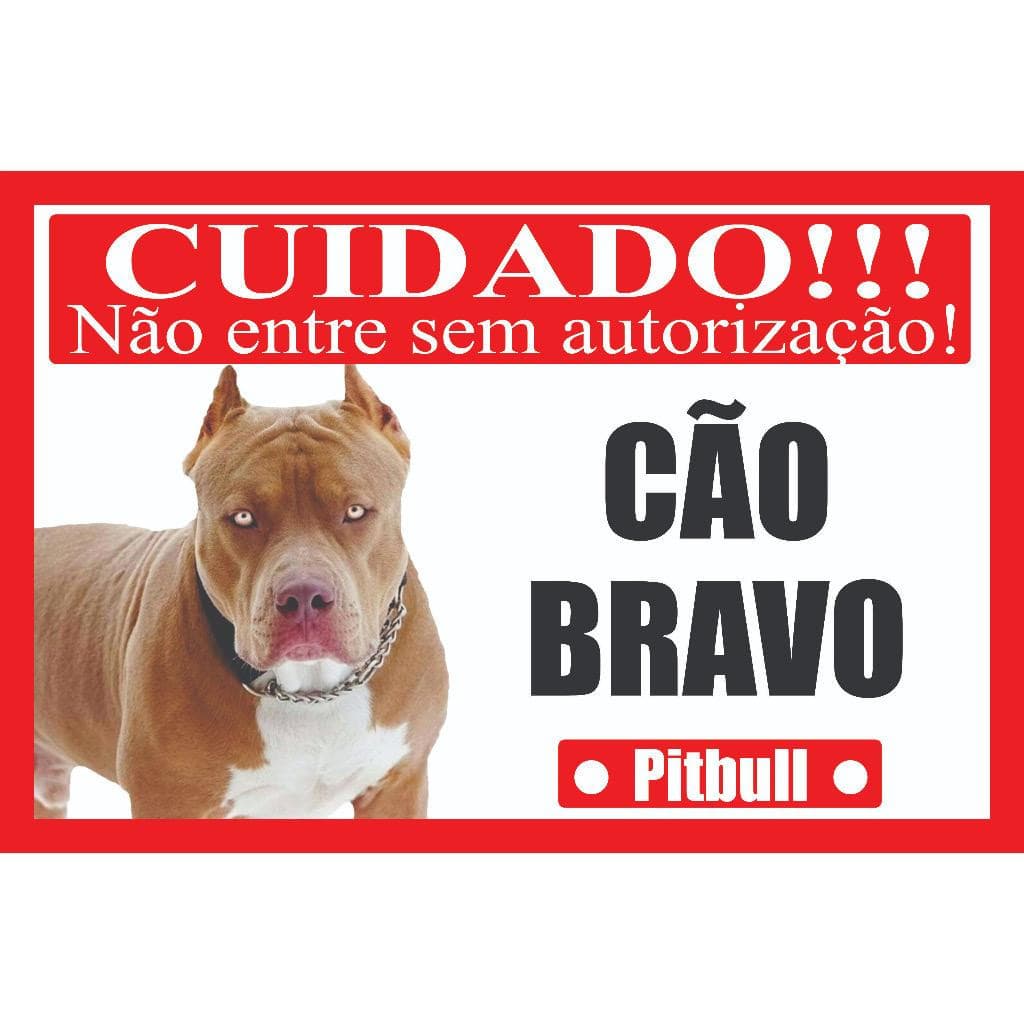 Placa Decorativa Cuidado CÃO Bravo 20x30 Mdf