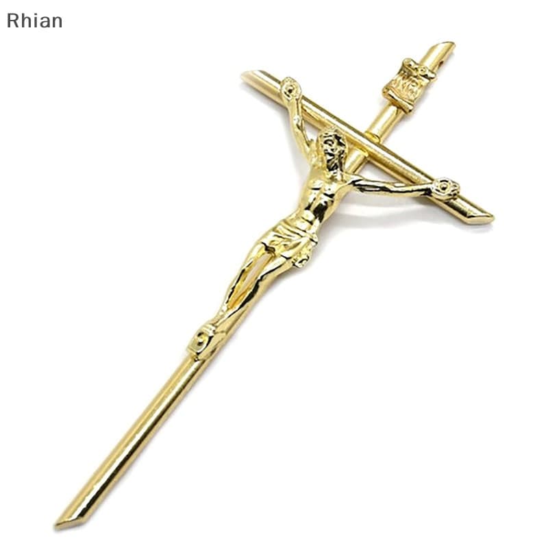 Decoração de Parede Cruz Dourada, Cruz de Bênção de Metal Portátil, Presente Sagrado para Vovó, Menino, Presente de Bati