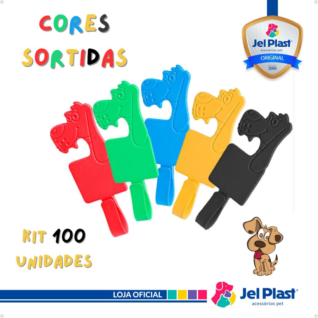 Cabide para Coleira Pet Shop Cão Gato Cachorro kit 100 unidades