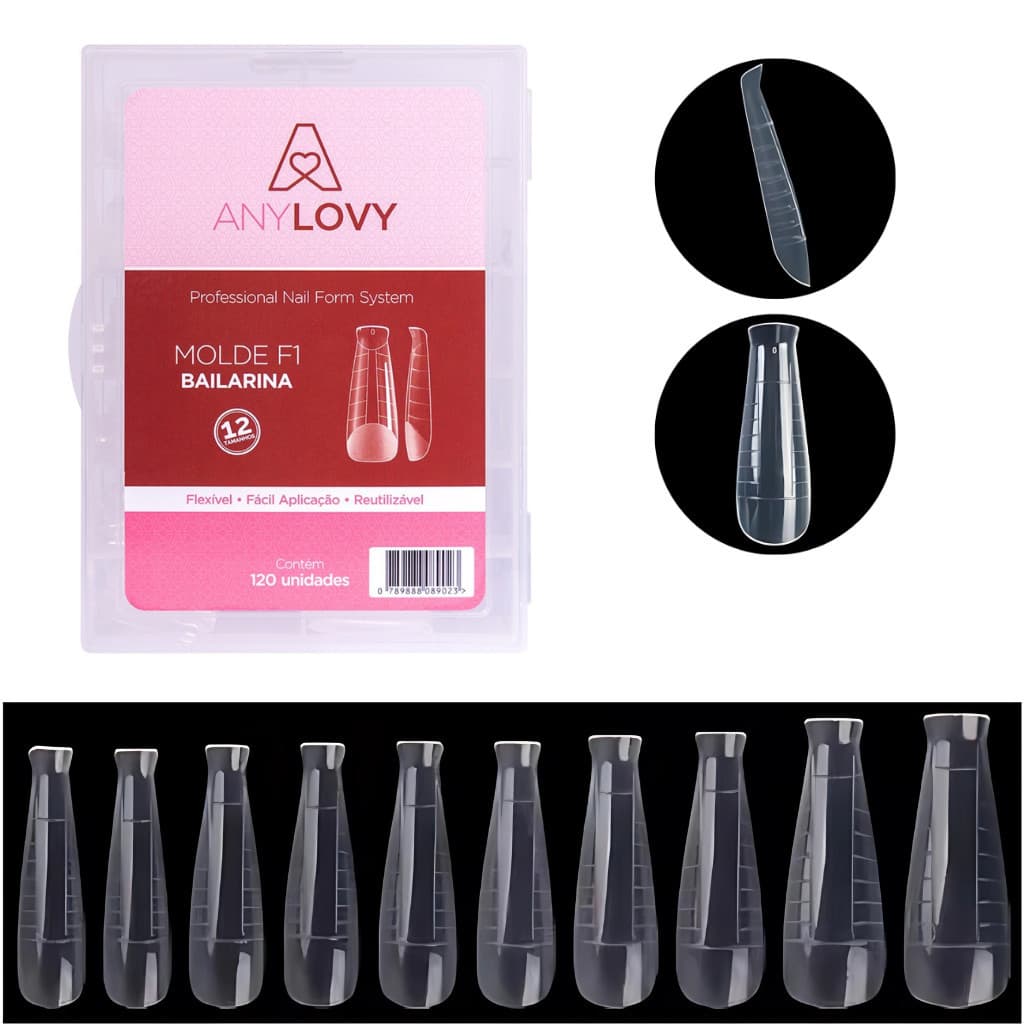 Molde F1 Bailarina Unhas De Gel 120 Unidades - AnyLovy