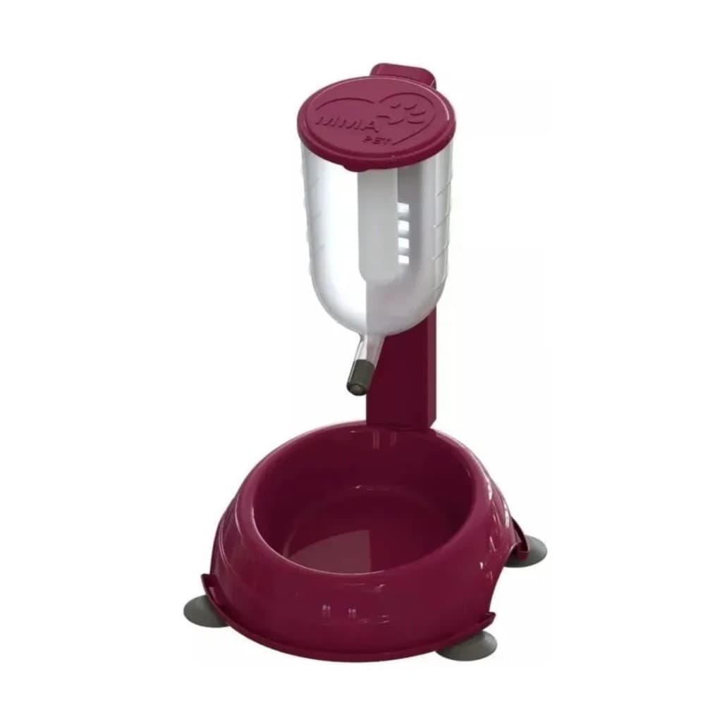 2 em 1 Bebedouro e Comedouro Pop Star VINHO | MMA Pet - Bebedouro Automático + Comedouro Anti-Formig