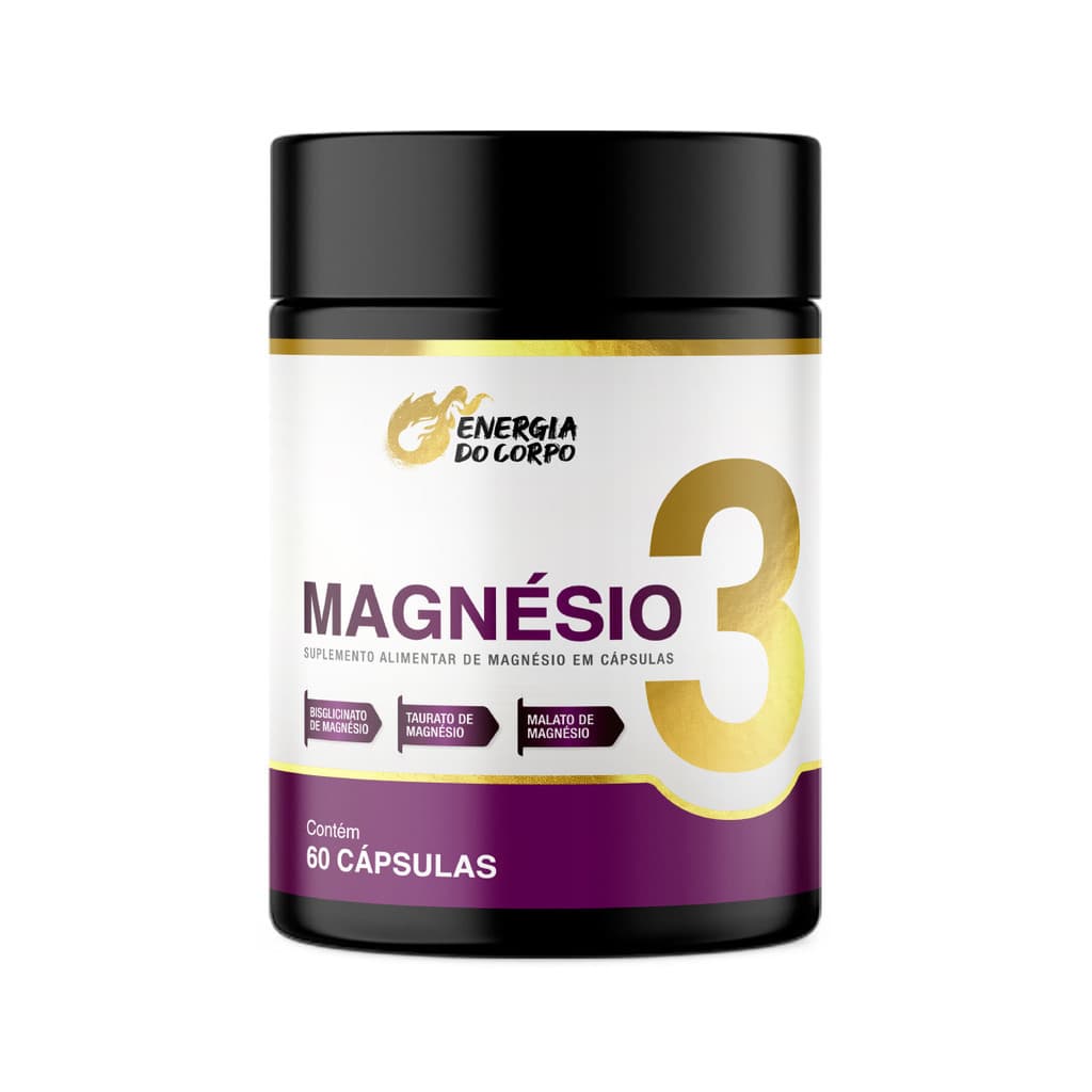 3 Magnésio Dimalato, Taurato e Quelato 60 Cápsulas