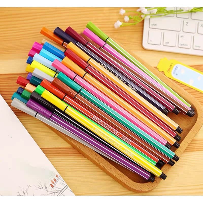 （Merlin）Kit de canetas com 48 cores Fine Line Coloridas Ponta Fina 0.4 mm Fineliner/Caneta extrafina/Multiuso/Tinta à base de água/Com diversas cores e design único/Promoção