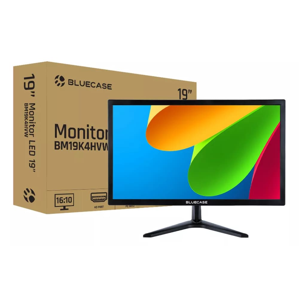 Monitor Led 19" HD 75Hz BM19K4HVW  HDMI/VGA Bluecase Preto - Bivolt