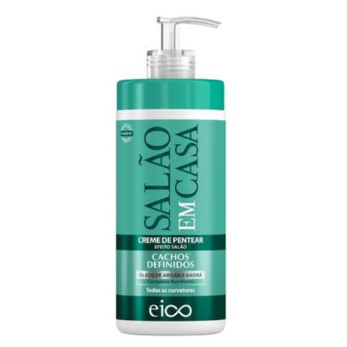 Eico Finalizador Creme de Pentear Protetor Térmico Hidratação Salão Em Casa Cachos Definidos 600ml