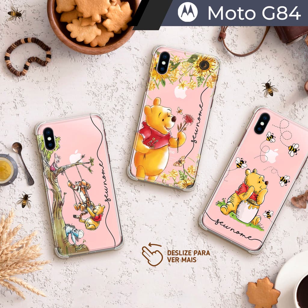 Capa Capinha - Motorola Moto G84 - Ursinho Pooh Transparente Personalizada
