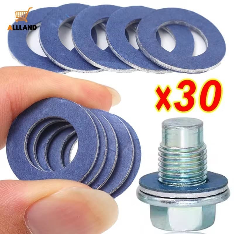 30PCS Junta Do Parafuso De Drenagem De Óleo Motor-OE # 90430-12031 De Vedação De Alumínio Poço Toyota 12mm Arruela De Porca De Furo Acessórios Automotivos