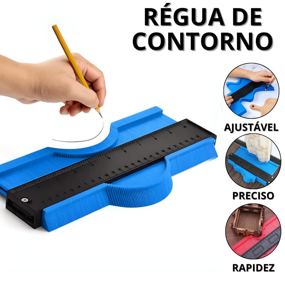 Régua De Contorno Gabarito Transferidor De Angulo Copiador De Contornos Ferramenta De Azulejista