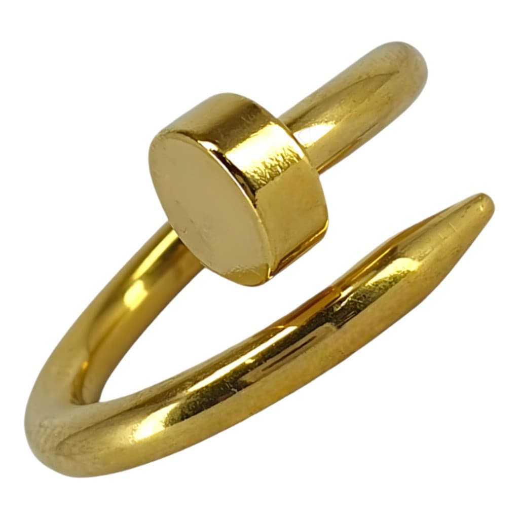 Anel Formato Prego Estiloso Elegante Belíssima Banho Ouro 18k Aço Inox Cirúrgico Antialérgico