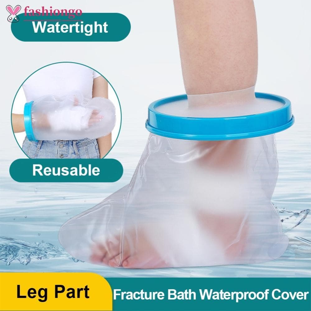 FASHIONGO Adulto Crianças Fratura Banho À Prova Dwaterproof Água Pé Capa Protetora Ferida Gesso Ajuda Após Lesão S6U4