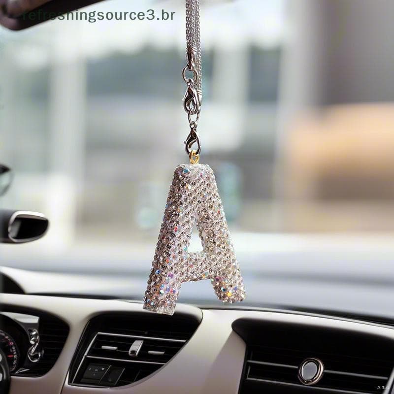 Octsale Novo 1 Peça Com Letras De Strass Para Espelho Retrovisor De Carro Pingente De Cristal Acessório De Decoração Pen