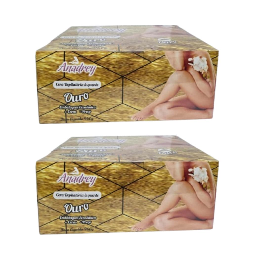 Kit Com 2 Cera Depilatória Anadrey Ouro 960g