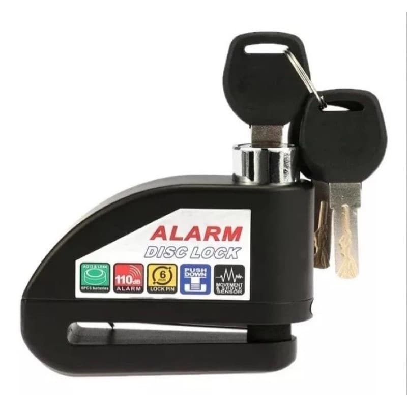 Cadeado Trava Disco C/ Alarme Cadeado Antifurto Freio Moto Universal