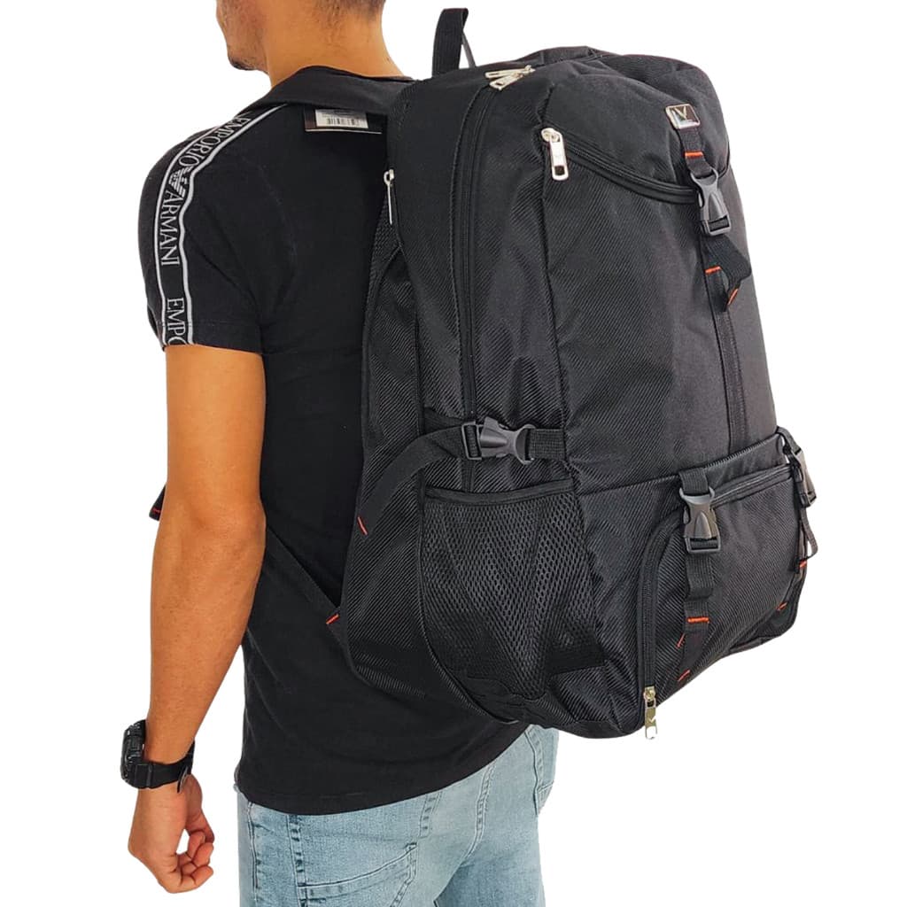 Mochila masculina grande capacidade impermeável reforçada c/expansor
