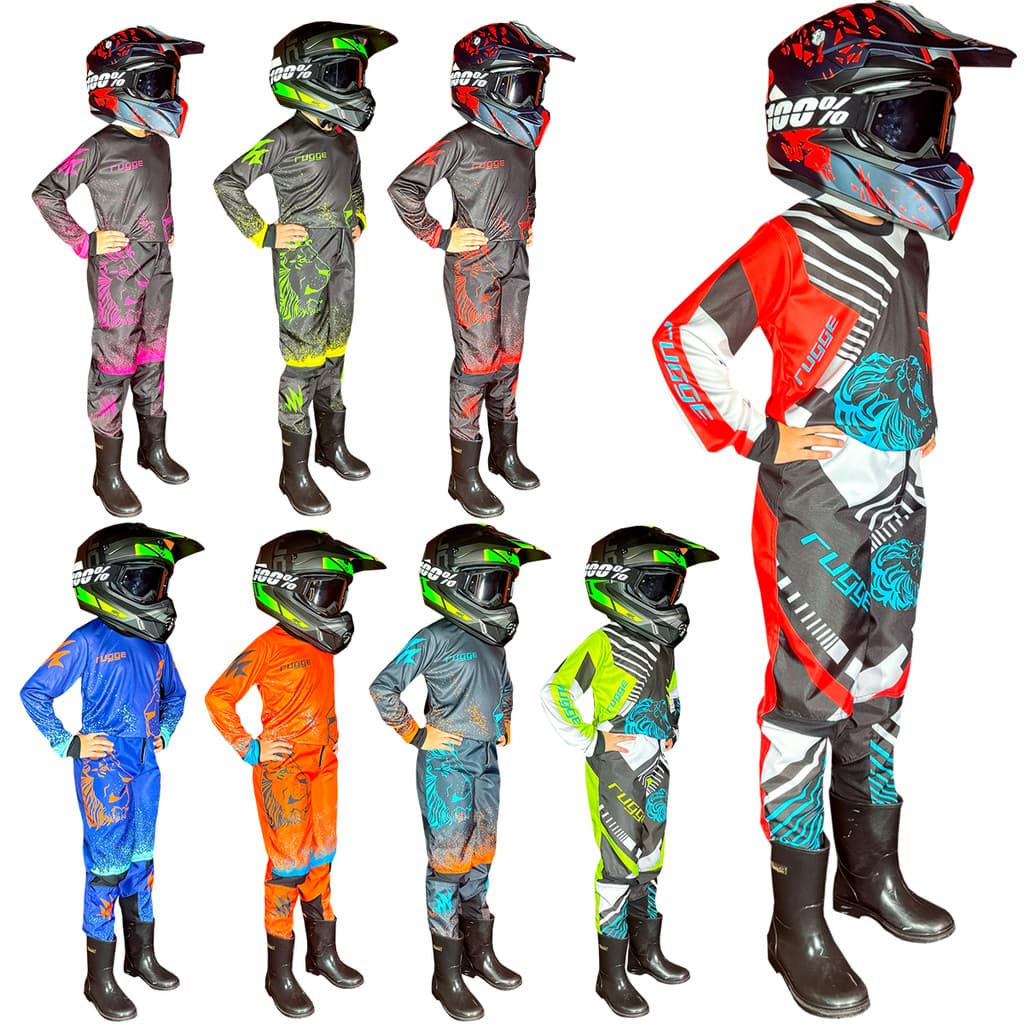 Roupa Motocross Conjunto Infantil Trilha Offroad Cross Rugge
