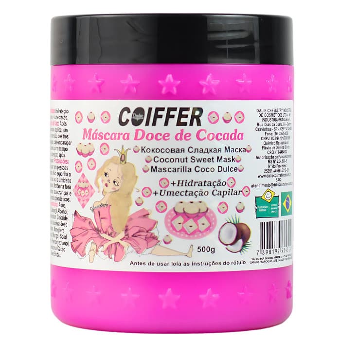 Máscara Doce de Cocada Hidratação + Umectação Coiffer 500g