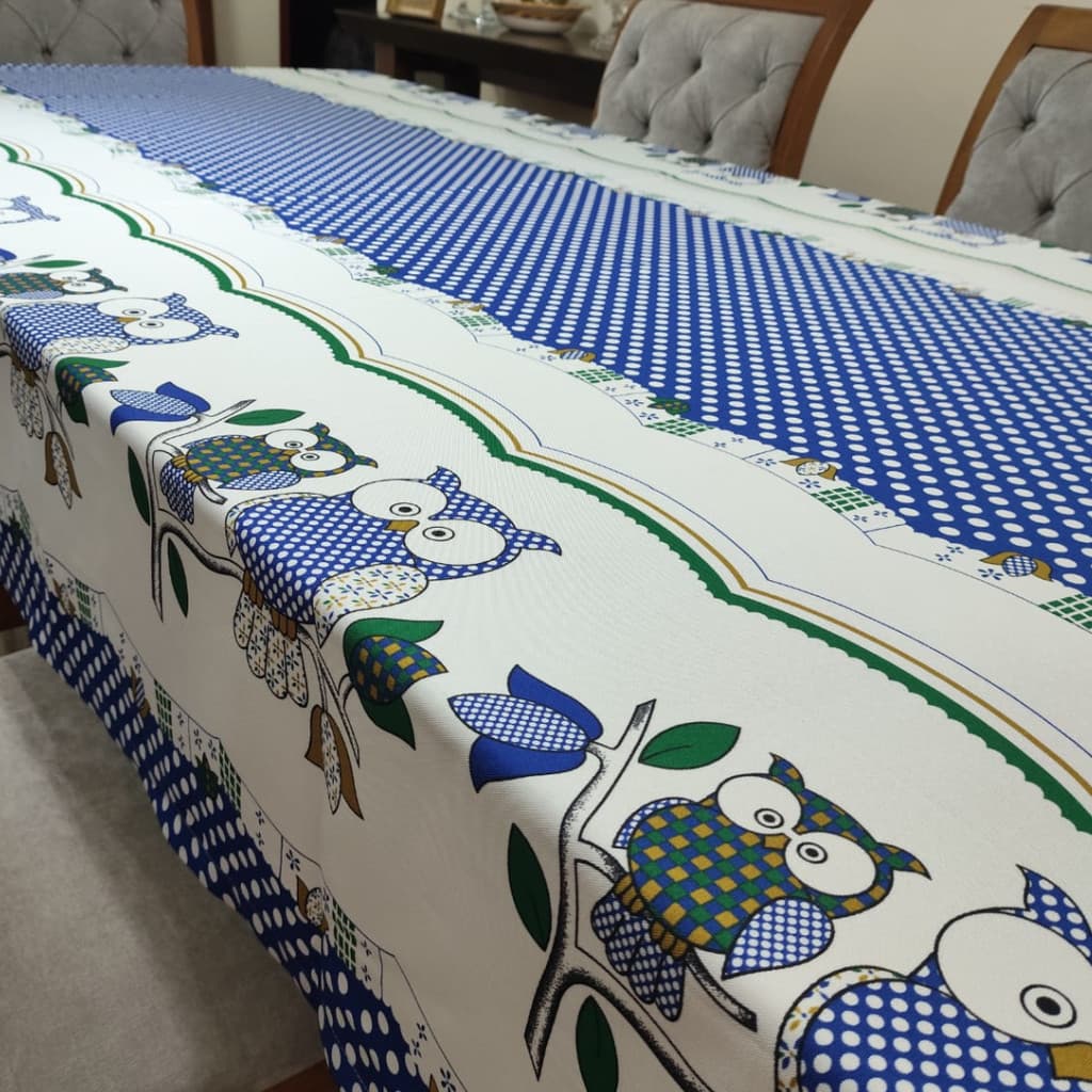 Toalha de Mesa Cozinha Estampada Bainha Larga Tecido Premium 4, 6, 8 Lugares