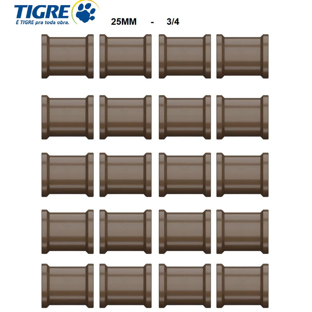 KIT 20 PEÇAS LUVA SOLD. 25MM TIGRE - AGUA