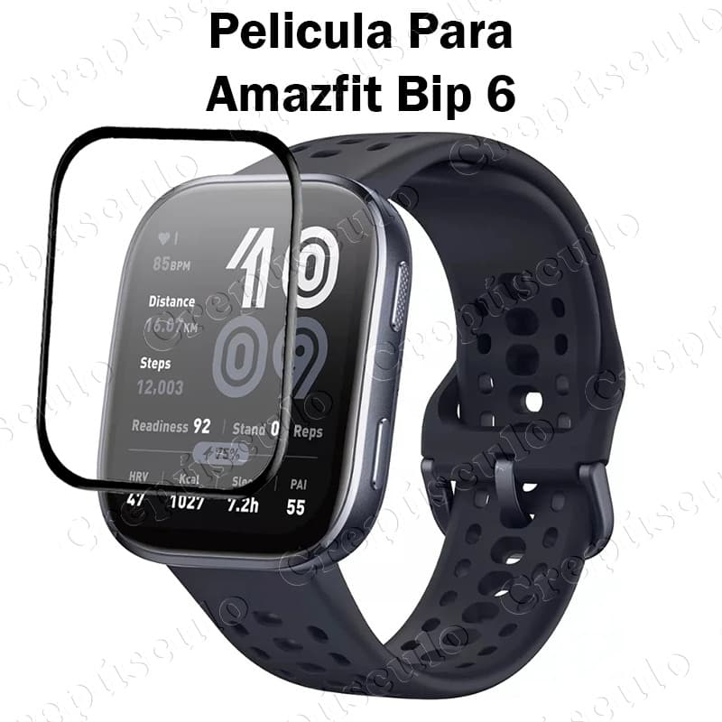 Pelicula 3D para Smartwatch Amazfit Bip 6 super resistente pelicula com borda 3d