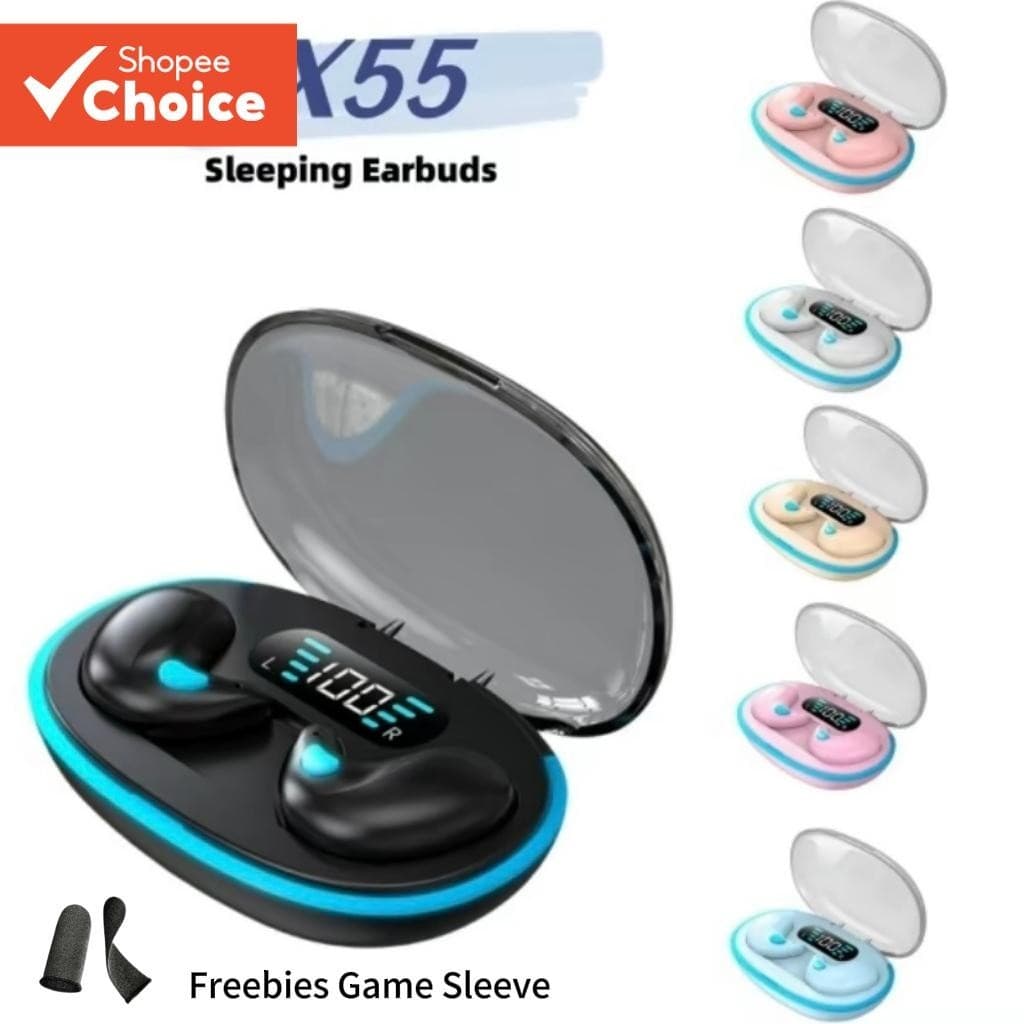 Fones De Ouvido X55 Sem Fio Mini Para Dormir TWS Bluetooth Ocultos HiFi Estéreo ENC À Prova D'água Estável HD Chamadas T