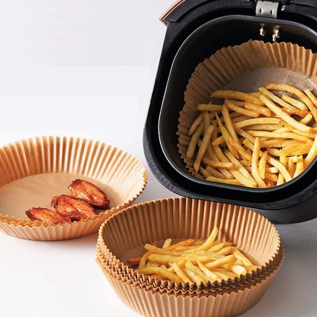 150 Formas De Papel Antiaderente Descartável Para Air Fryer Descartável Redondo Antiaderente Cozimento Papel Fritadeira