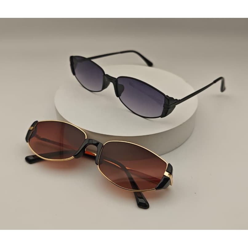 Óculos De Sol Femininos Com Armação Pequena oval De metal Retrô