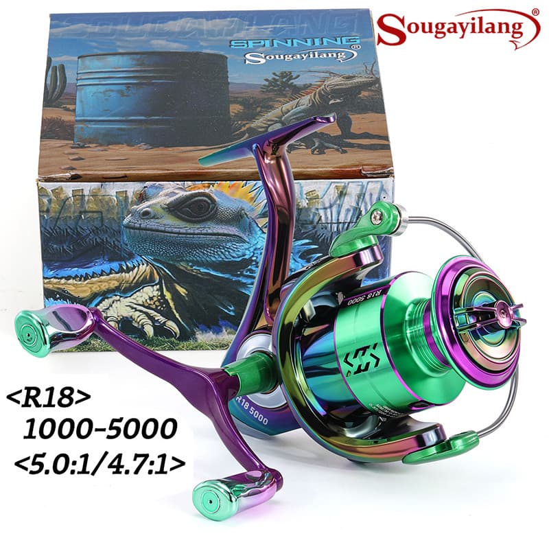 Sougayilang Novo Estilo De Carretel De Pesca Com Alça Dupla 1000-5000 De Metal Giratório 5.0 : 1 Relação De Engrenagem S