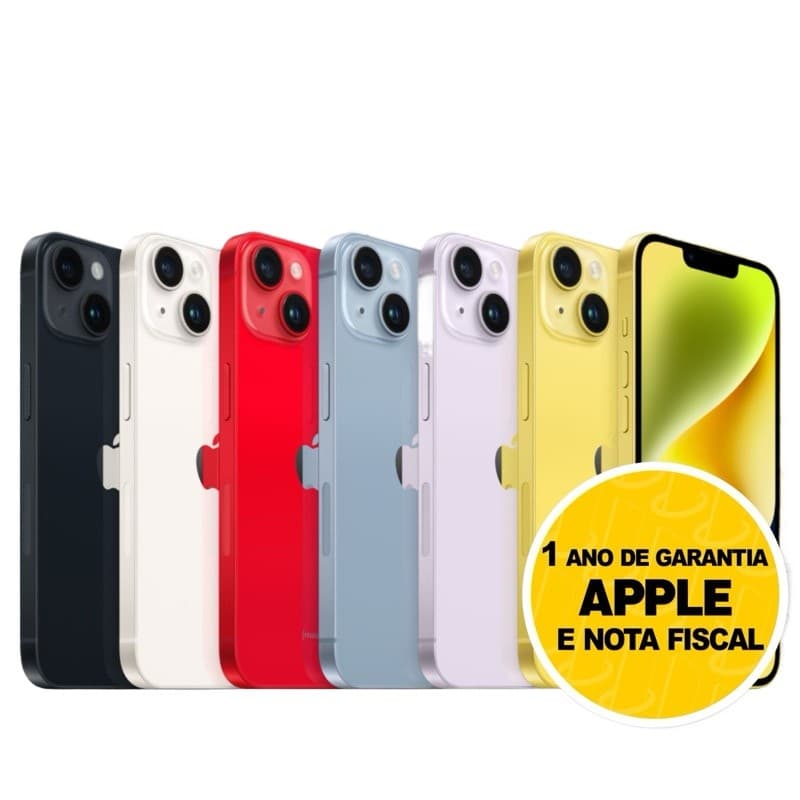 Celular iPhone 14 128GB Dual E-SIM Original Novo Lacrado com Garantia Apple de 1 ano