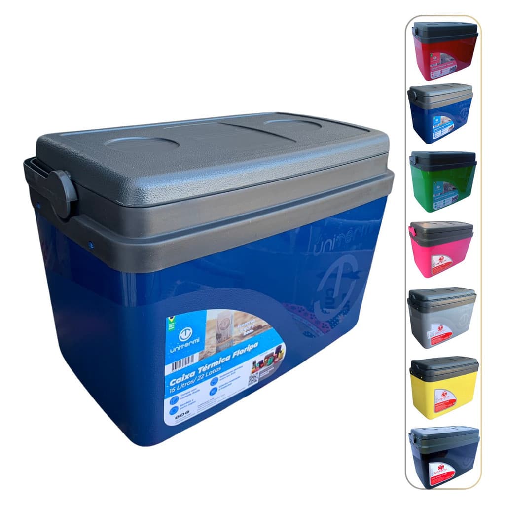 Caixa Térmica Cooler Floripa 15 Litros Com Alça Unitermi 24h Diversas Cores