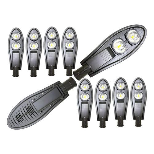10x Luminárias Poste 100w Bivolt Bf Para Pública/praça/rua