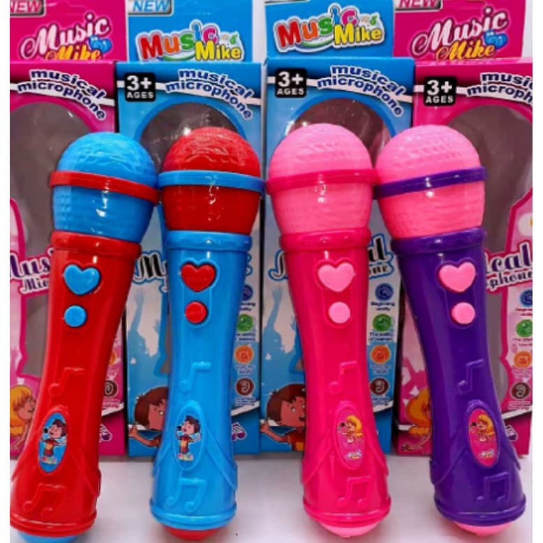 Microfone Infantil Brinquedo Sai a Voz e Musical Cantor Rock