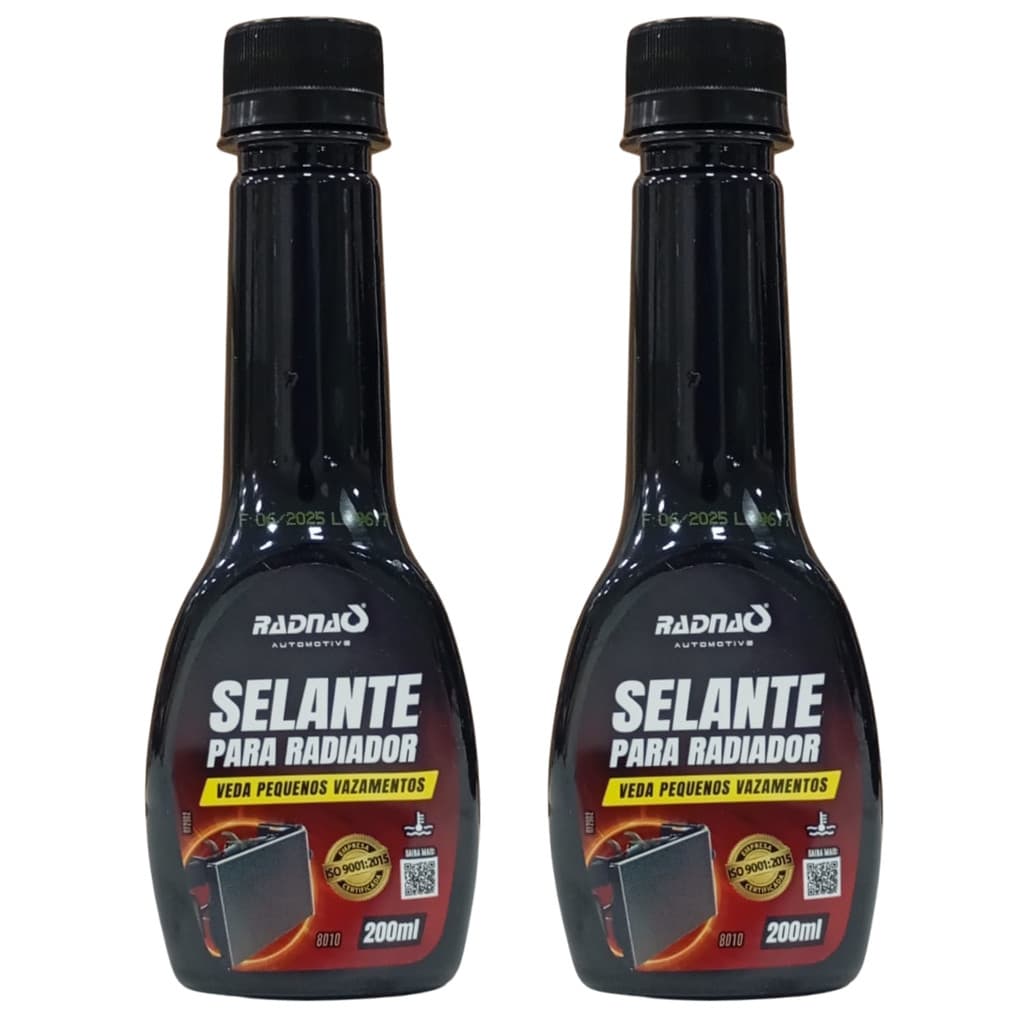 Kit com 2 Selante Vedador Radiador 200ml – Sela Veda Fecha Furos Vazamentos Do Sistema