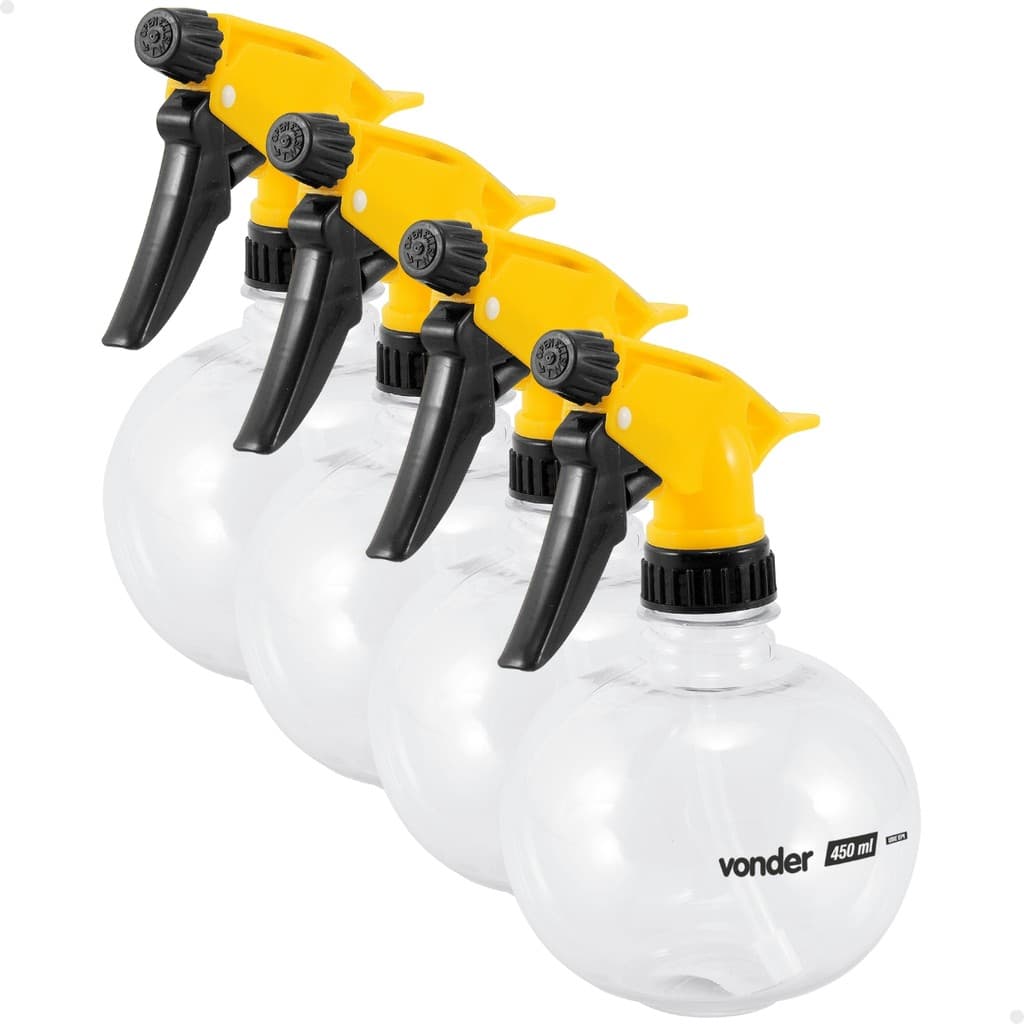 Kit 04 Borrifador de Agua Para Jardim Flores 450ml Vonder