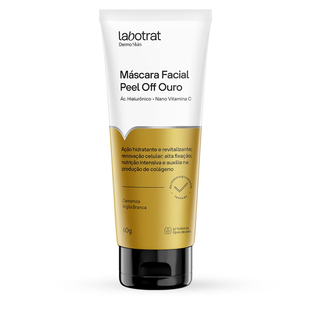 Mascara facial ouro peeling acido hialuronico colageno