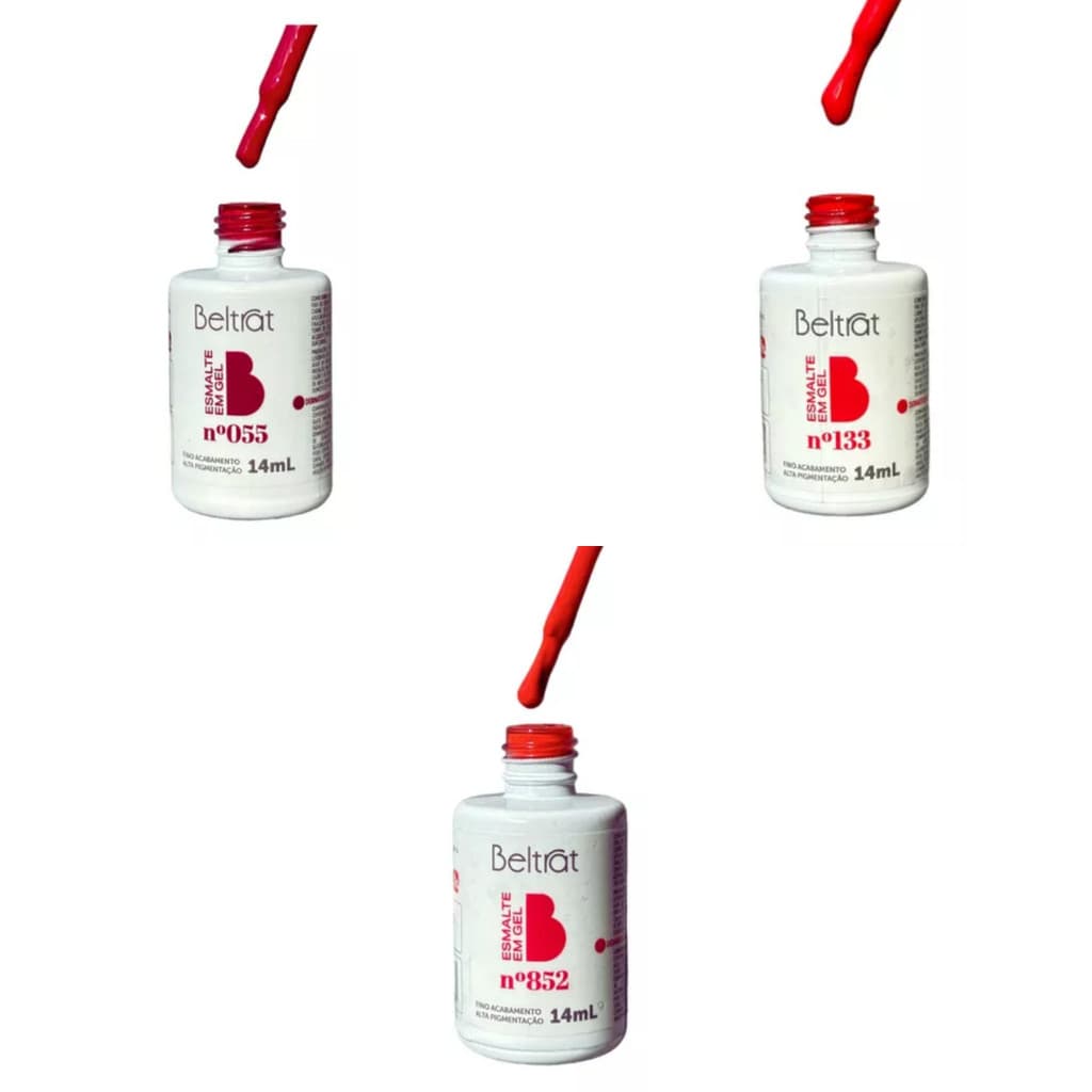 Kit Esmalte em Gel Beltrat 10ml e 14ml 055 + 133 + 852