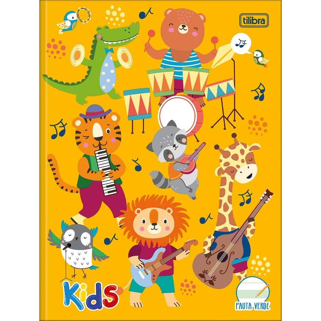 CADERNO CALIGRAFIA GRANDE CAPA DURA COSTURADO 40F PEDAGOGICO PAUTA VERDE KIDS TILIBRA