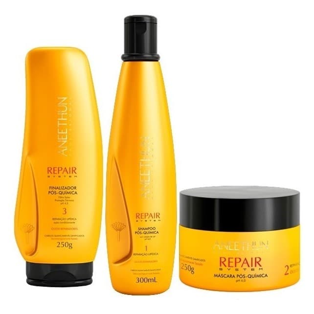 Kit Aneethun Repair System 3 Produtos Pós Química Maciez