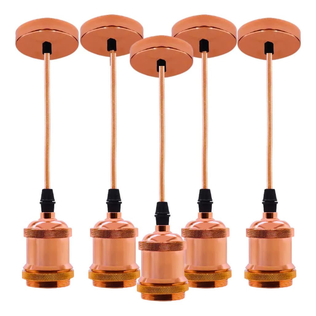 Kit C/ 5 Pendente Luminarua Soquete Bocal E27 Luxo Moderno