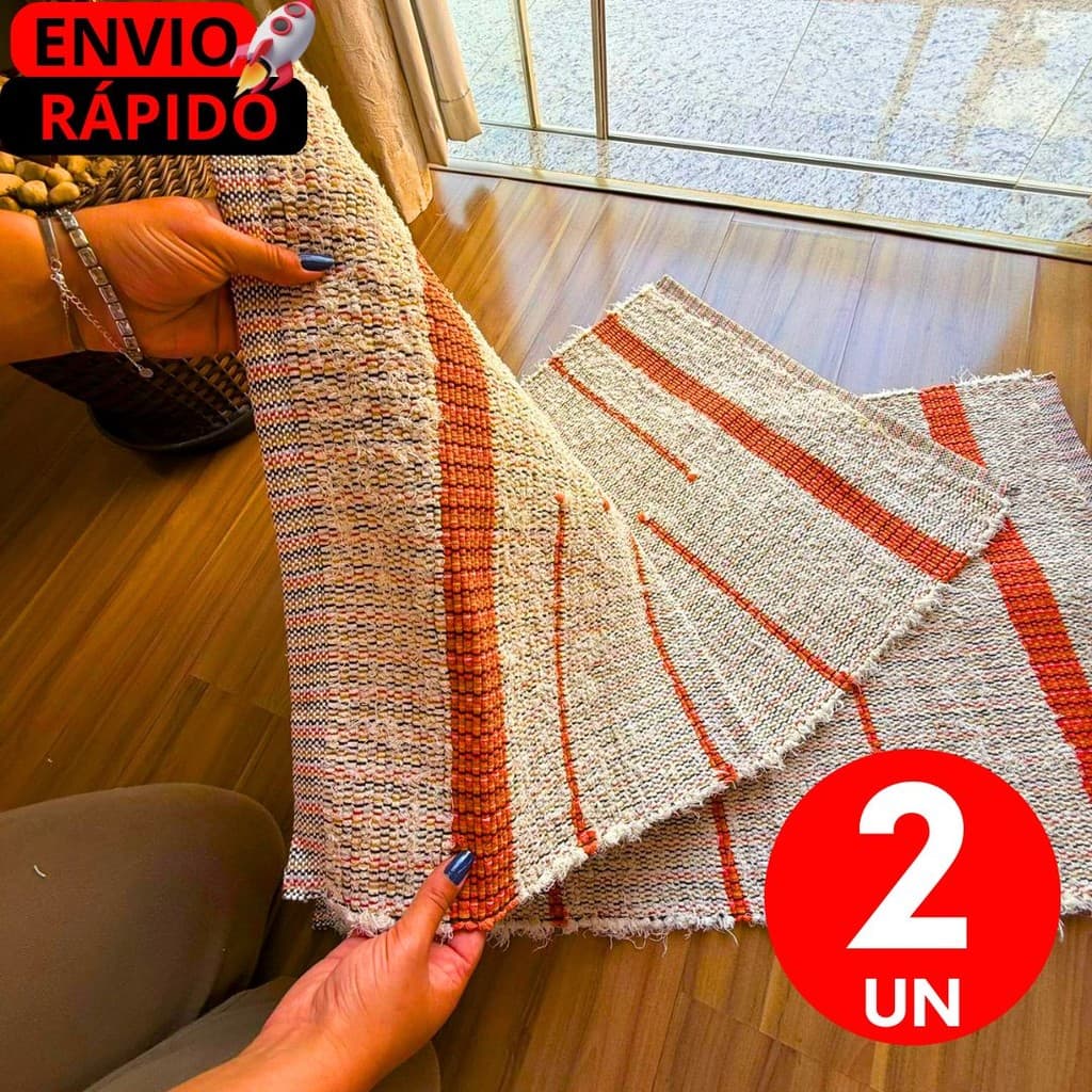 Tapete Decorativo 2 UN Premium Estilo Rústico | Ideal para Sala, Banheiro ou Varanda | Presente Útil