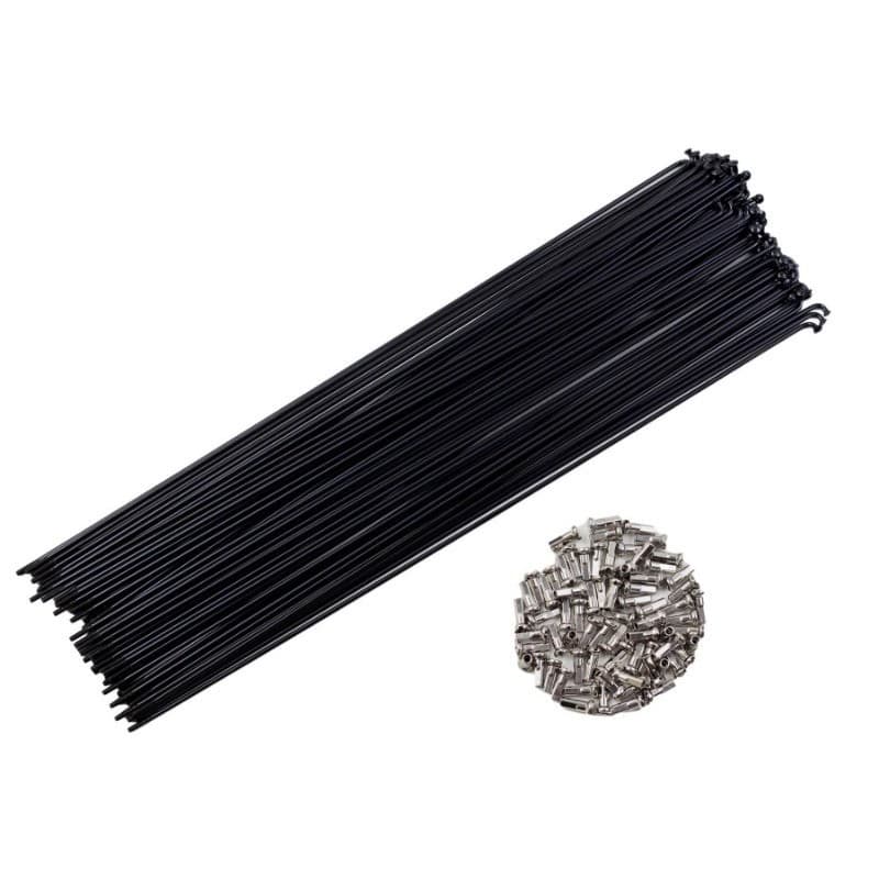 Conjunto 72 Raios para Bicicletas Em Inox Preto 285mm x 2.0 com Niples