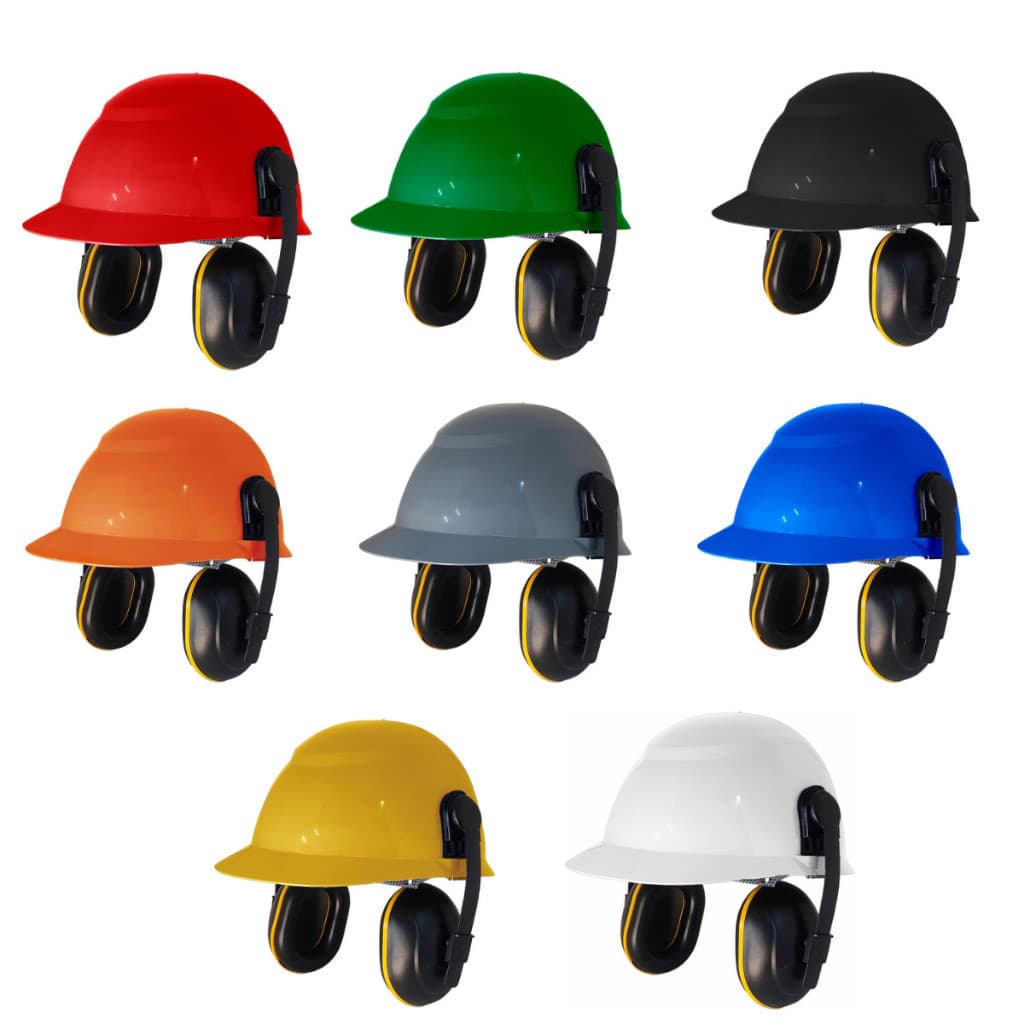 Capacete De Segurança Com Protetor Abafador Concha Ruidos Auricular Acoplável Camper Obra Proteção Acoplar Epi Com Ca