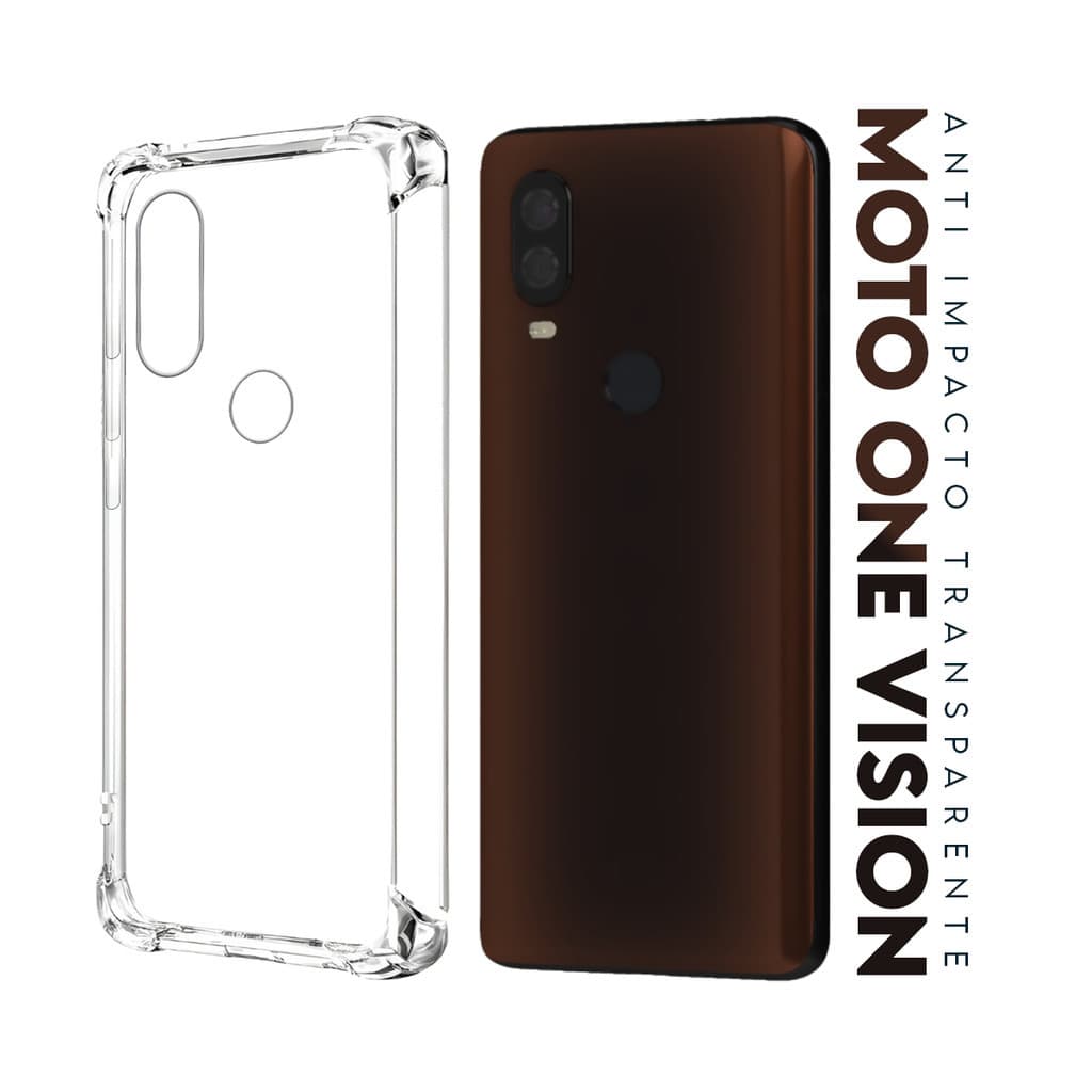 Capa Capinha Anti Impacto Transparente + Película De Hydrogel HD Para Moto One Vision Xt1970 6.3