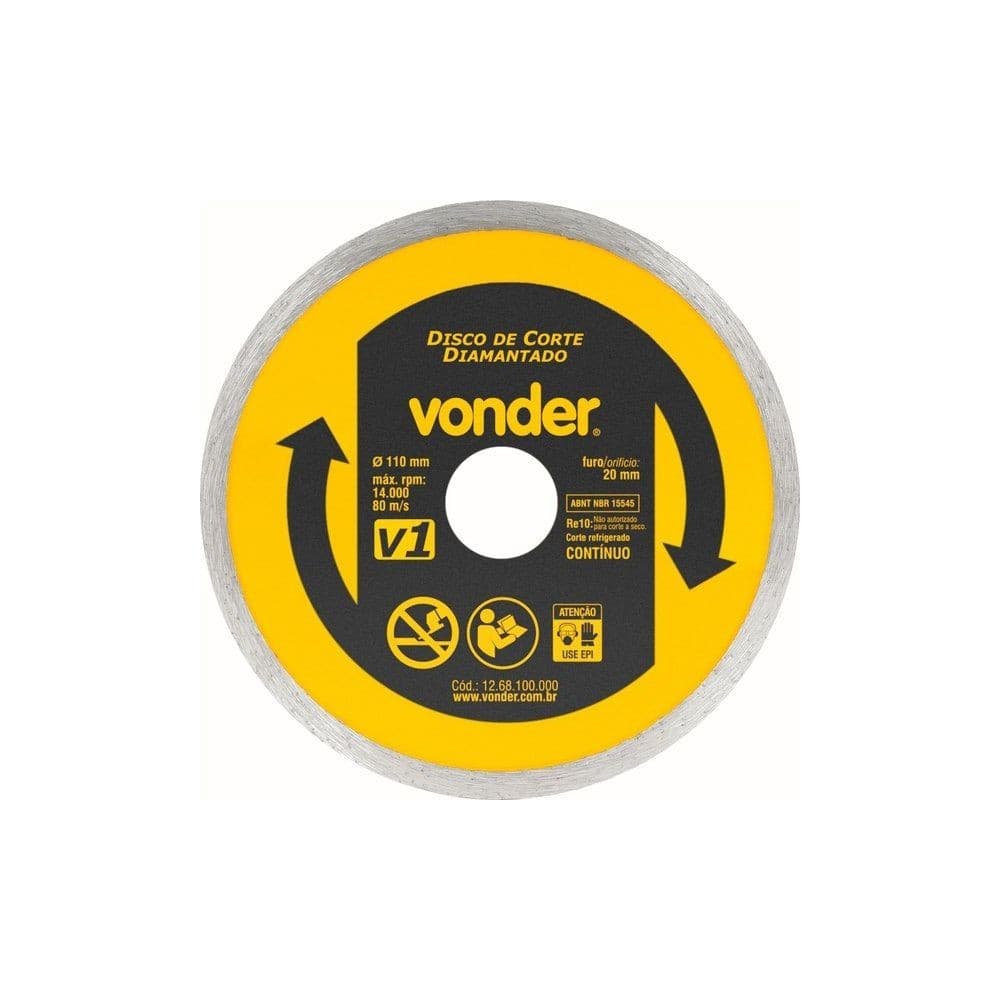 Kit 2 Disco Diamantado Continuo 20mm x 110mm V1 Umido Vonder
