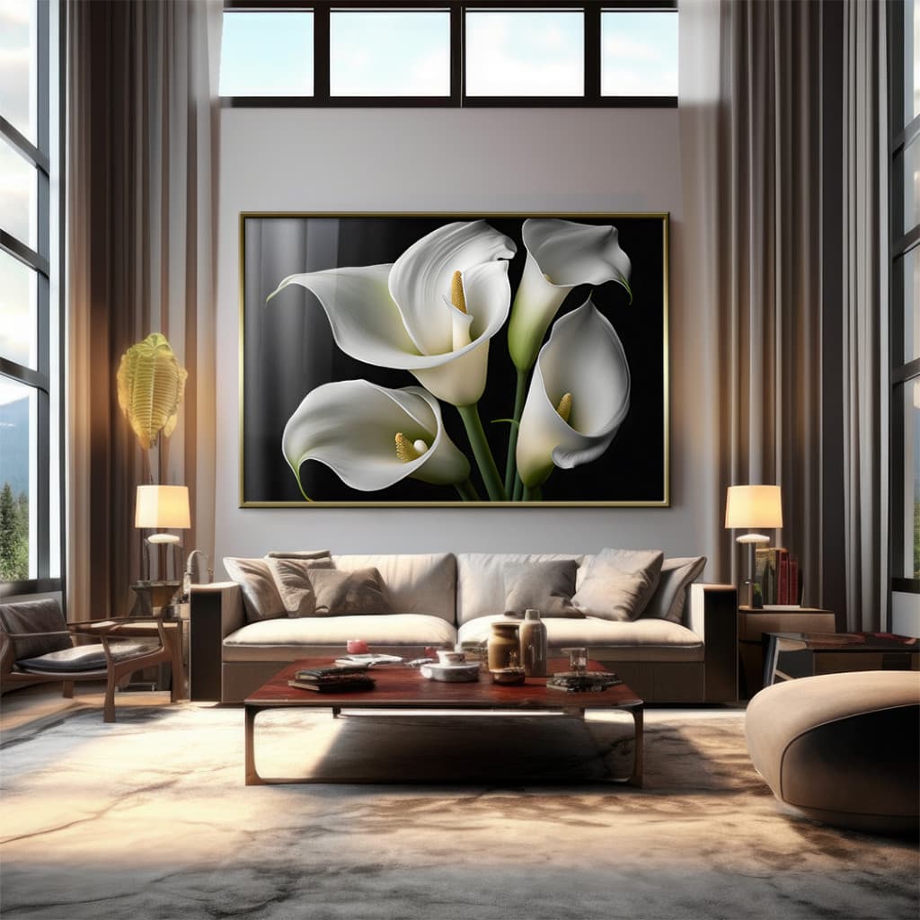 Quadro Decorativo GRANDE Alta Resolução Para Sala Quarto Escritório Quadro Flor Orquídea Branca